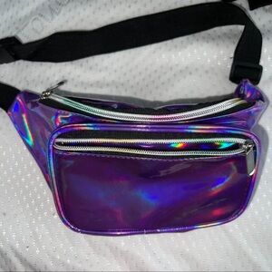 holographic purple fanny pack